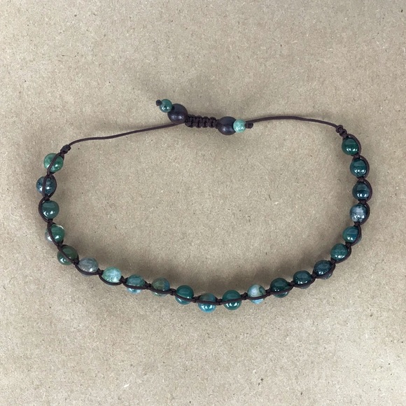 Handmade} Moss Agate Adjustable Bracelet - Picture 4 of 4